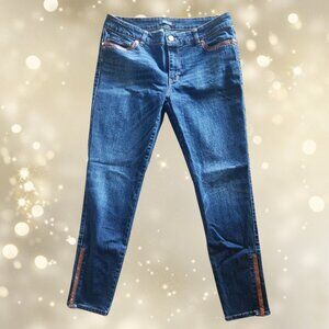 WHBM Skimmer Jeans with Faux Leather Trim